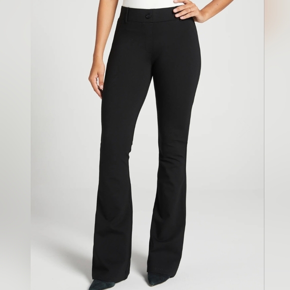 Betabrand Classic Flare Leg Dress Pants Size 2XL Black Pull-on Stretch Office - Picture 1 of 15